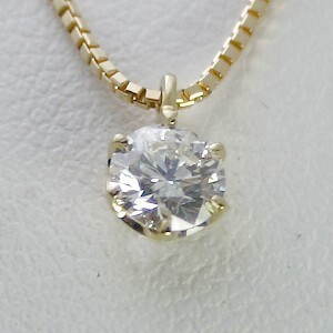 ダイヤモンド ネックレス K18 一粒 0.2ct 鑑定書付 0.25ctup Gカラー VVSクラス 3EXカット H&C CGL