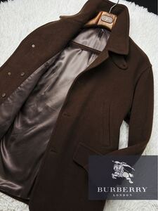 h56別格!!!【首元まで暖かいチンストラップ】定価1万●BURBERRY COLLECTION●トレンチPコート バーバリーコート メンズ 全体良好!