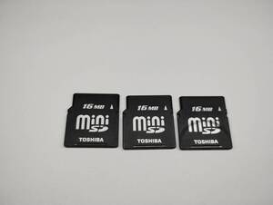 3枚セット　16MB　メガバイト　TOSHIBA　miniSDカード　メモリーカード