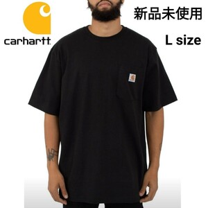 新品未使用 カーハート 半袖 ポケット Tシャツ ブラック CARHARTT K87 BLK Lサイズ 黒