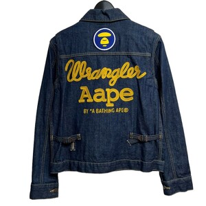 エーエイプバイアベイシングエイプ×ラングラー AAPE BY A BATHING APE×Wrangler　 JACKET ロゴ刺繍デニムジャケット 8071000109965