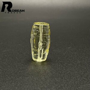 貴重 EU製 定価5万円★ROBEAN・チベット天珠・シトリンファントム★パワーストーン アクセサリー 天然石 金運 約28.9*14.6mm 1008J241