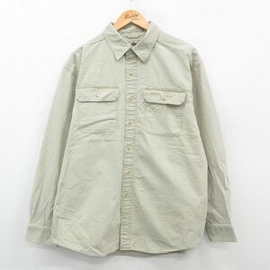 XL/古着 エルエルビーン LLBEAN 長袖 ブランド シャツ メンズ 00s 大きいサイズ コットン ベージュ カーキ 24sep03 中古 トップス