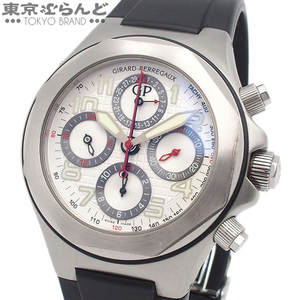 101750808 ジラール・ペルゴ GIRARD-PERREGAUX ロレアート EVO3 クロノグラフ 80180-11-113-11A 白 SS 保証書 腕時計 メンズ 自動巻 ▲