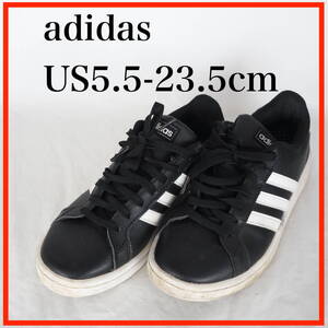 MK7486*adidas*アディダス*ジュニアスニーカー*US5.5-23.5cm*黒