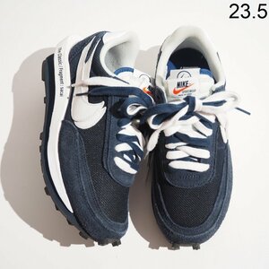 P0626P　●NIKE × sacai サカイ × FRAGMENT フラグメント●　21SS LDWAFFLE OBSIDIAN スニーカー ネイビー 5/23.5cm DH2684-400 rb