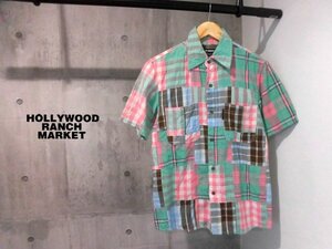 HOLLYWOOD RANCH MARKET/H.R.MARKETハリウッドランチマーケットHRMハリラン/パッチワークシャツ 1/再構築 半袖シャツ S/メンズ