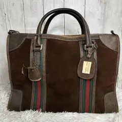 GUCCI シェリーライン スエード　レザー ハンドバッグ  ボストンバッグ