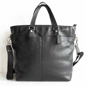 COACH【F77181/トランスアトランティック ドラフティング 2WAY レザー トート バッグ】 ブラック ビジネスバッグ コーチ 2308145