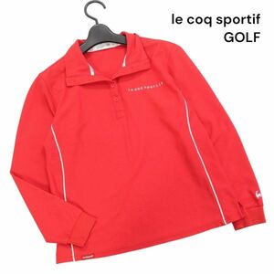 le coq sportif GOLF ルコック スポルティフ ゴルフ 通年 長袖 スタンドカラー ポロシャツ Sz.M　レディース 赤　K4T00217_2#C