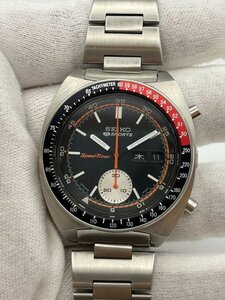 1円 稼働 腕時計 SEIKO セイコー クロノグラフ 6139-6032 機械式 自動巻き メンズ ブラック系 同梱不可