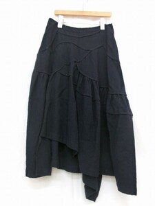 tricot COMME des GARCONS トリココムデギャルソン デザインスカート ネイビー 毛100% S TT-S007 AD2017 スカート　裙子　Skirt