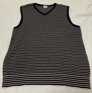 Paul Smith LONDON! ポールスミス! ベスト! ニット! コットン 100%! ボーダー! トリコ! SIZE L! 日本製