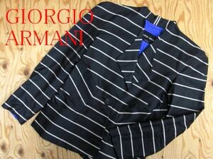 ★ジョルジオアルマーニ ARMANI★レディース ボーダー柄 デザインノーカラージャケット★R60407008A