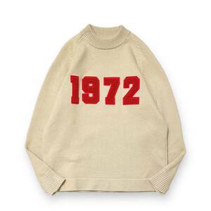 18ss Y’s 1972 PATCH KNIT パッチニット サイズ2 ベージュ レッド ワイズ ヨウジヤマモト 店舗受取可