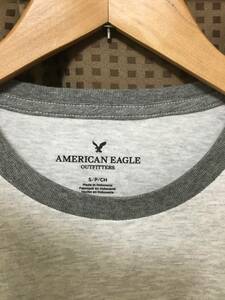 セール! 正規品 本物 新品 アメリカンイーグル 着心地抜群! 綿100% Tシャツ AMERICAN EAGLE グレー系 シルエット綺麗 コットン S ( M