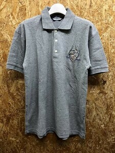 ワーナーブラザース Warner Bros. MOVIE WORLD ポロシャツ 鹿の子 ルーニーテューンズ ロゴ刺繍 半袖 綿100% XS ヘザーグレー メンズ