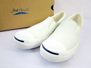 1円★ 未使用 CONVERSE JACK PURCELL コンバース ジャック パーセル スリップオン SRK LEATHER SLIP-ON 1CK769 靴 25.5cm 箱付 ホワイト