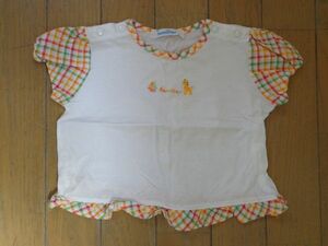 美品★ファミリア★白のかわいい半袖Tシャツ★80