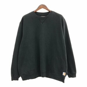 SALE/// Carhartt カーハート ワンポイント スウェット トレーナー 大きいサイズ ブラック (メンズ 2XL) Q0332