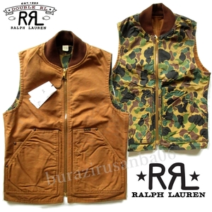 メンズ US/XS 未使用 定価51,700円 RRL ダブルアールエル DOUBLE RL リバーシブル ワークベスト ブラウン/カモ柄 REVERSIBLE COLEMAN VEST