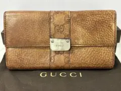 新品同様‼️GUCCI　グッチ　財布　長財布　シマレザー　コンチネンタル