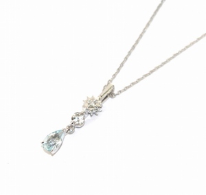 スタージュエリー STAR JEWELRY ネックレス ペンダント ドロップ しずく 0.01ct K10 ホワイトゴールド アクセサリー ジュエリー