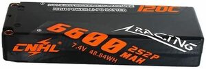 6600mAh CNHL Racing Series 6600mAh 7.4V 2S 120C リポバッテリー 高放電率RC大容量