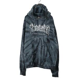 THRASHER　スラッシャー　タイダイ　パーカー　ネイビー　M　BA308　古着　ヴィンテージ　ストリート　スケーター　アメリカ