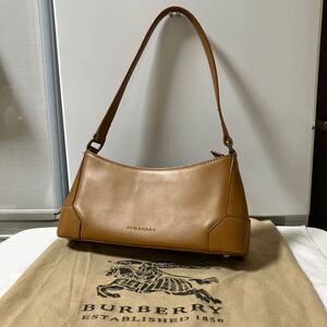 【美品】Burberry バーバリー ワンショルダーバッグ ハンドバッグ ブラウン系 レザー ノバチェック 保存袋付き