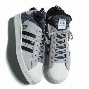 M9425R39　■A BATHING APE エイプ × NEIGHBORHOOD ネイバーフッド × adidas■　CG2917 SUPERSTAR BOOST スニーカー グレー 10.5/28.5cm