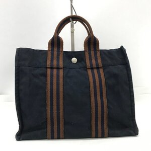 HERMES　エルメス　トートバッグ　ハンドバッグ　フールトゥ　ネイビー系【DAARC010】