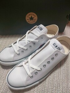 新品 未使用 CONVERSE ALL STAR OX レザー ホワイト 白 30cm コンバース オールスター メンズ 正規品 スニーカー