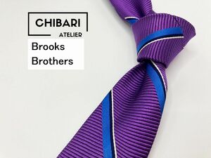 【超美品】BrooksBrothers　ブルックスブラザーズ　レジメンタル柄 ネクタイ 3本以上 送料無料 メンズ ネイビーパープル　1103207