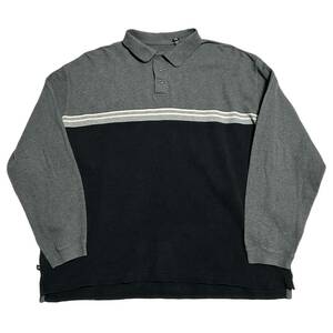 希少【 90s ビンテージ OLD GAP オールドギャップ ボーダー ライン 切り返し スウィッチング サーマル ポロシャツ XL】アメリカ USA