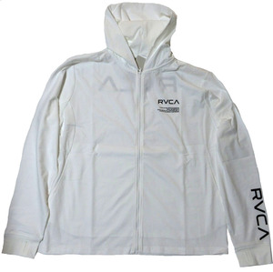 RVCA ルーカ 長袖 ジップ フード ラッシュガード Sサイズ UVプロテクション UPF50 白 ホワイト LS SURF HOODIE 2024年夏モデル