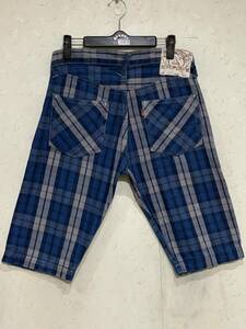 ※EVISU エヴィス エビス LOT 7550 カモメなし チェックハーフ ショート デニムパンツ 日本製 30 　　 BJBD.AA