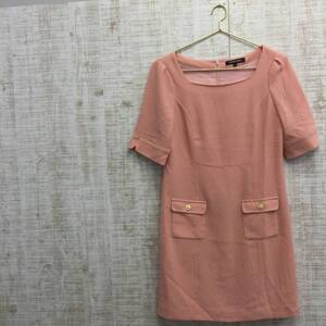 M44◇QUEENS COURT｜クイーンズコート　きれいめワンピース　美品　サーモンピンク　サイズ２