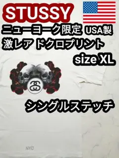 90s USA製 STUSSY ステューシー ドクロ ヴィンテージTシャツ XL