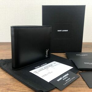 ☆送料無料☆ 未使用品 Saint Laurent 二つ折り札入れ 札入れ 箱付き YSL 166