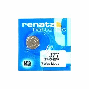 スイス製　レナータ レナタ 377 renata RENATA バッテリー ボタン電池 SR626 SW AG４ LR626 1.55v 酸化銀時計電池 水銀ゼロ renata377X 1個