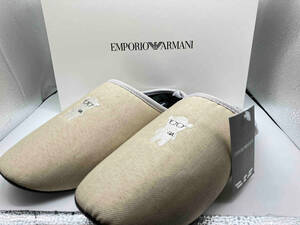 【未使用品】 エンポリオ アルマーニ EMPORIO ARMANI マンガベア ルームシューズ スリッパ ベージュ サイズ26cm