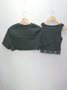 ◇ ⊂ EMODA エモダ Tシャツ タンクトップ アンサンブル サイズF ブラック レディース P