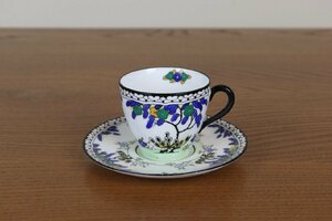 ロイヤルドルトン　デュオ　デミタスカップ＆ソーサー　アール・デコ　ハンドペイント　アンティーク　ROYAL DOULTON　イギリス　と55