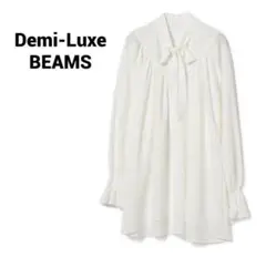 未使用Demi-Luxe BEAMS / 三角 切り替え リボン ブラウス