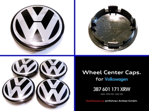 ★ 【送料185円～】【偽物注意】 VW 純正 ホイール センターキャップ 66mm 3B7601171XRW 1台分 4枚 新品 ★ ゴルフ ビートル トゥーラン