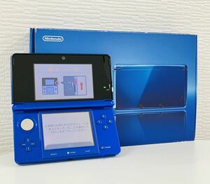 【送料無料!!】任天堂Nintendo 3DS CTR-001 ニンテンドー 本体 コバルトブルー 付属品/箱付き【簡単な動作確認/初期化済】ゲーム機 現状品