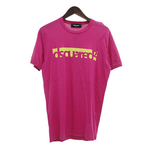 【特別価格】DSQUARED2 18SS CHIC　DAN FIT D2ロゴプリントTシャツ ピンク サイズ メンズM