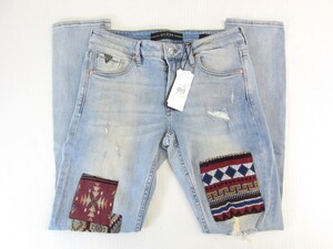 未使用!!タグ付き!! GUESS HERITAGE PATCH DISTRESSED SKINNY ゲス スキニー パンツ メンズ 衣料 SIZE：US30 ＊UF2393