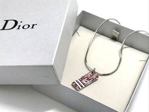Christian Dior　ネックレス　トロッター　レッド　シルバー　カラー　アクセサリー　クリスチャン　ディオール　箱付き